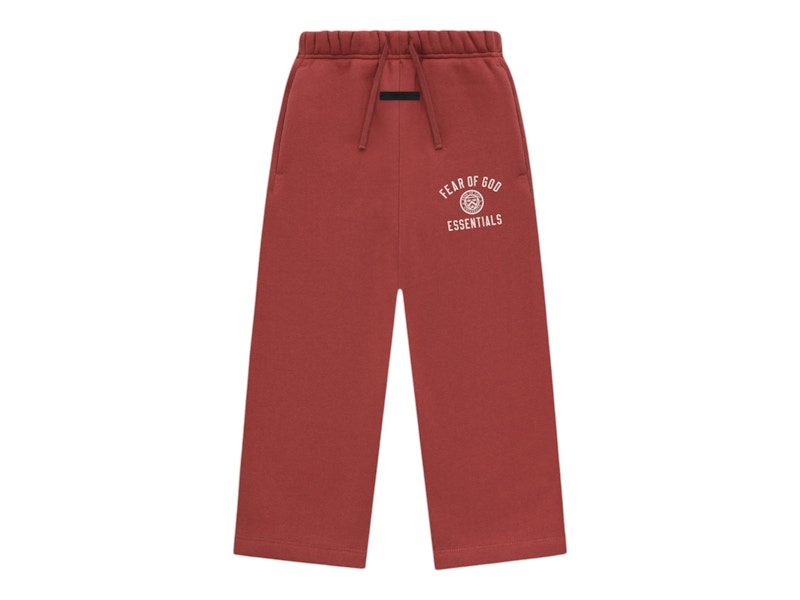 Pre-owned Fear Of God Essentials Kids Fleece Relaxed Sweatpant In Crimson