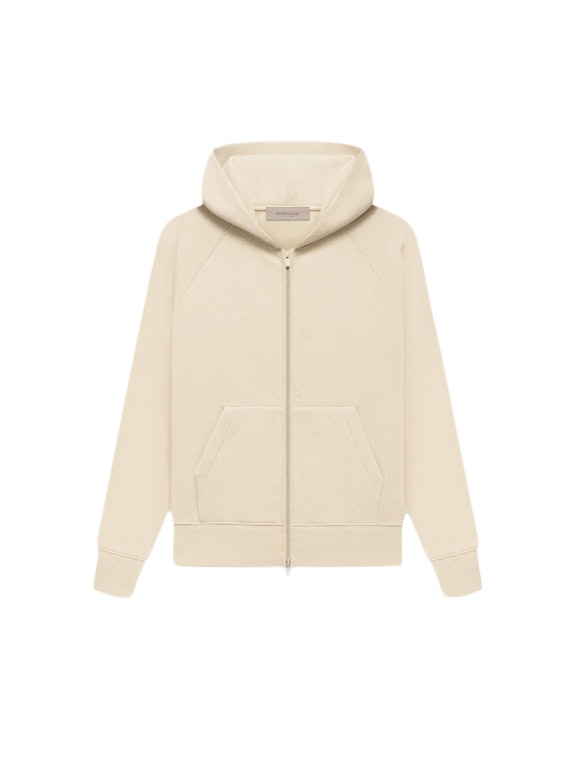 Pre-owned Fear Of God Essentials Kids Full-zip Hoodie Egg Shell