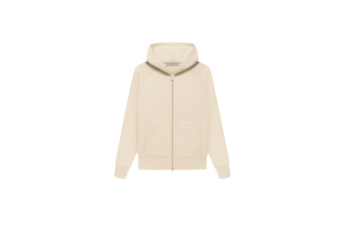Pre-owned Fear Of God Essentials Kids Full-zip Hoodie Egg Shell
