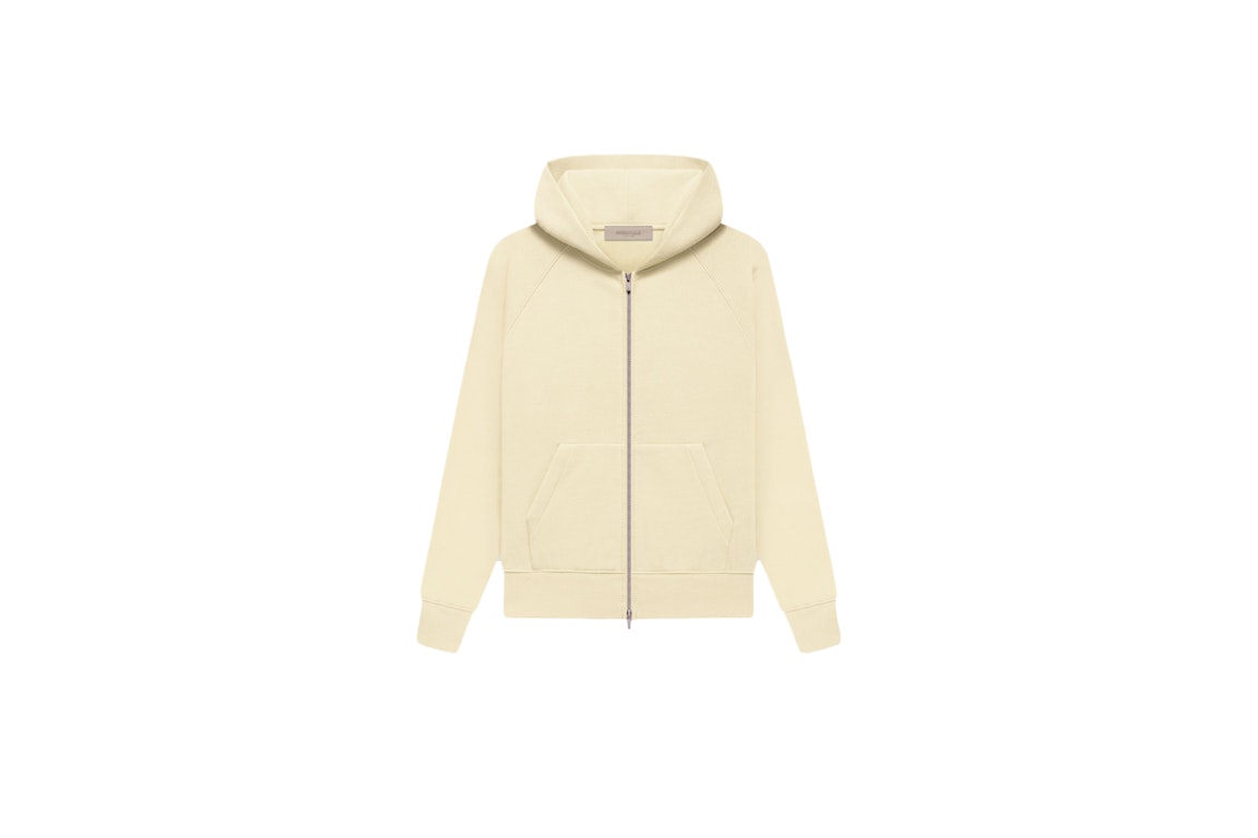 Pre-owned Fear Of God Essentials Kid's Fullzip Hoodie Canary