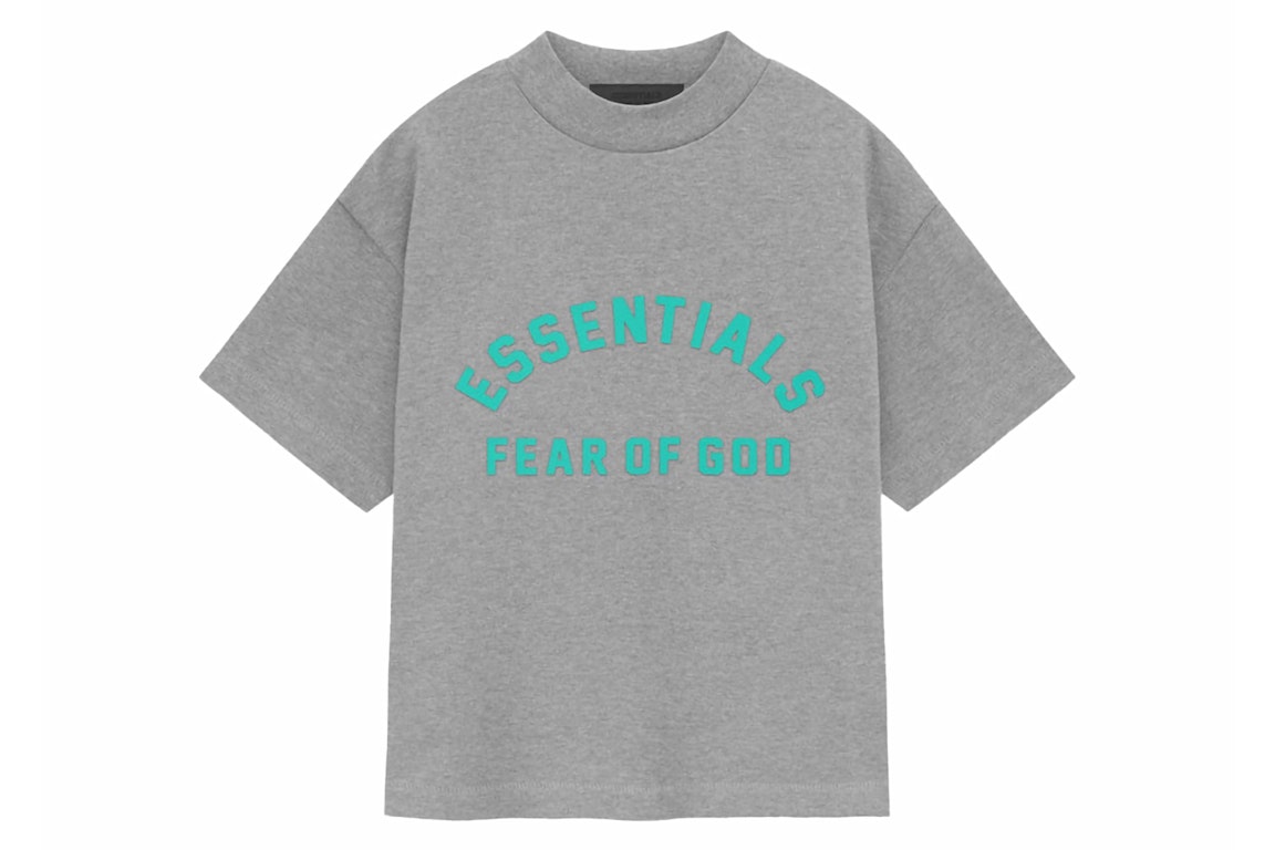 Pre-owned Fear Of God Essentials Kids Heavy Jersey S/s Tee Dark Heather Oatmeal