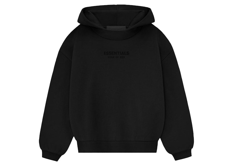 パーカー・フーディ Essentials Hoodie Jet Black - 23FW Fear of God Essentials Kids Hoodie (FW23) Jet Black - FW23 - US