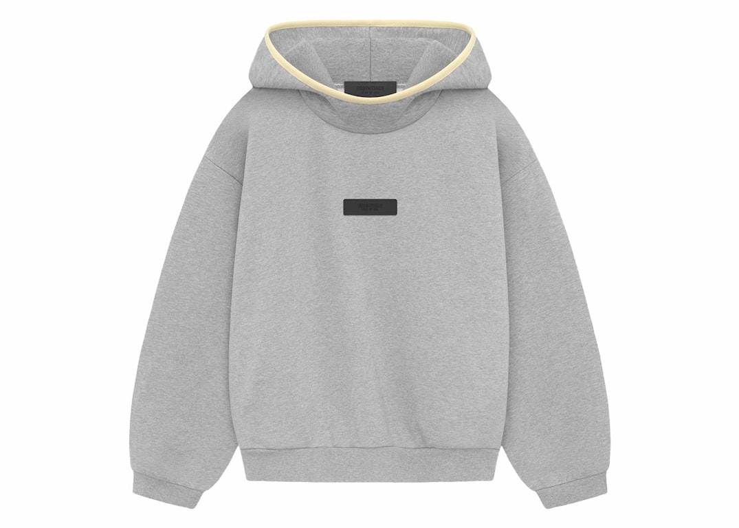 Pre-owned Fear Of God Essentials Kids Hoodie Light Heather Grey