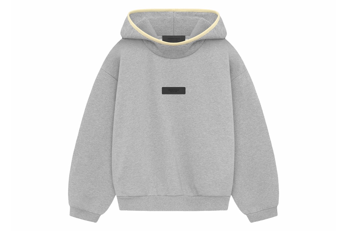 Pre-owned Fear Of God Essentials Kids Hoodie Light Heather Grey