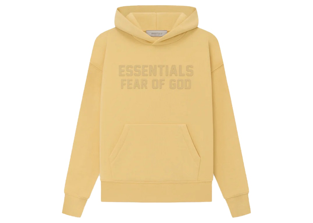 Pre-owned Fear Of God Essentials Kids Hoodie Light Tuscan