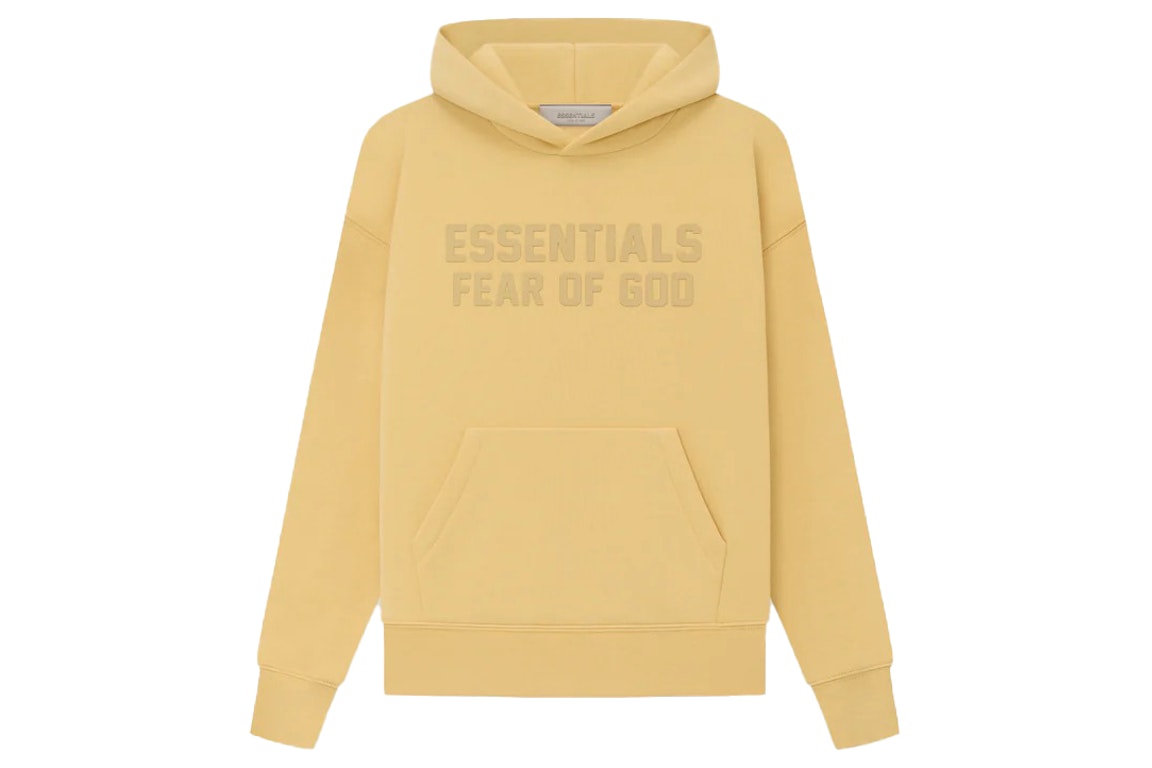 Pre-owned Fear Of God Essentials Kids Hoodie Light Tuscan