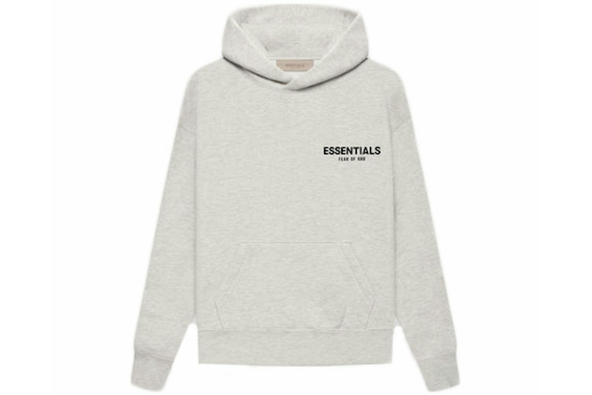 Pre-owned Fear Of God Essentials Kids Hoodie (ss22) Light Oatmeal