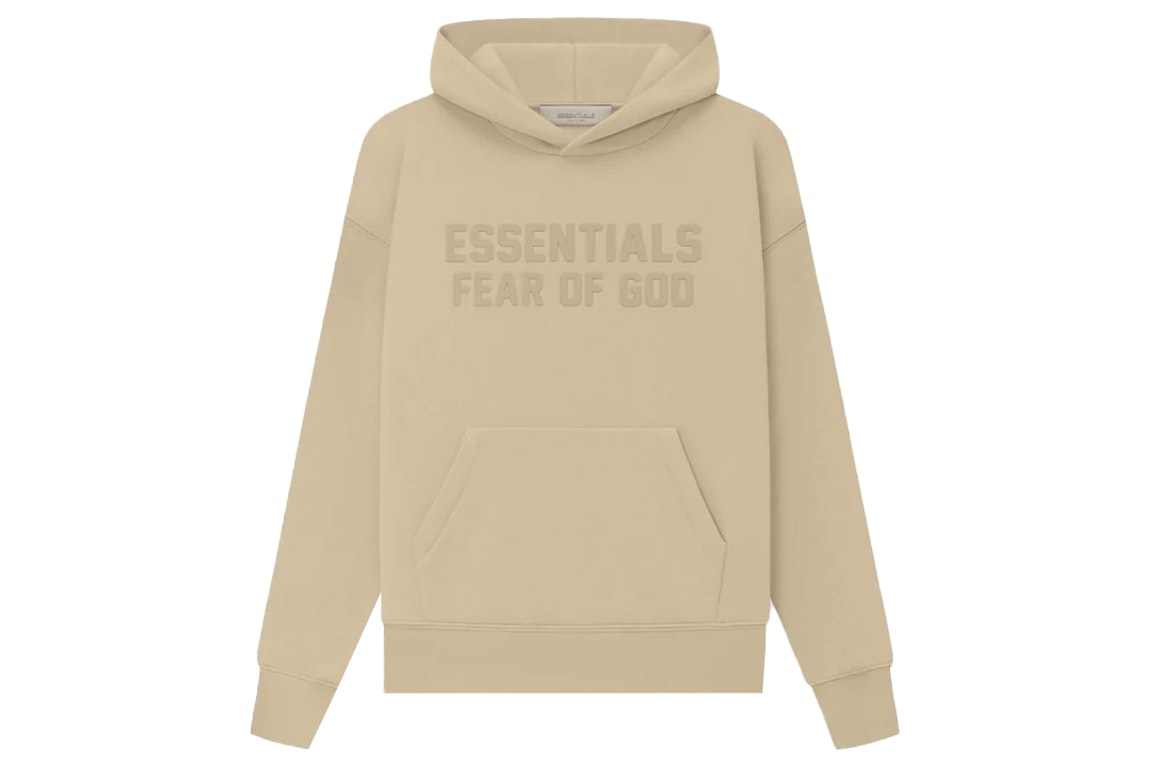 Pre-owned Fear Of God Essentials Kids Hoodie Sand