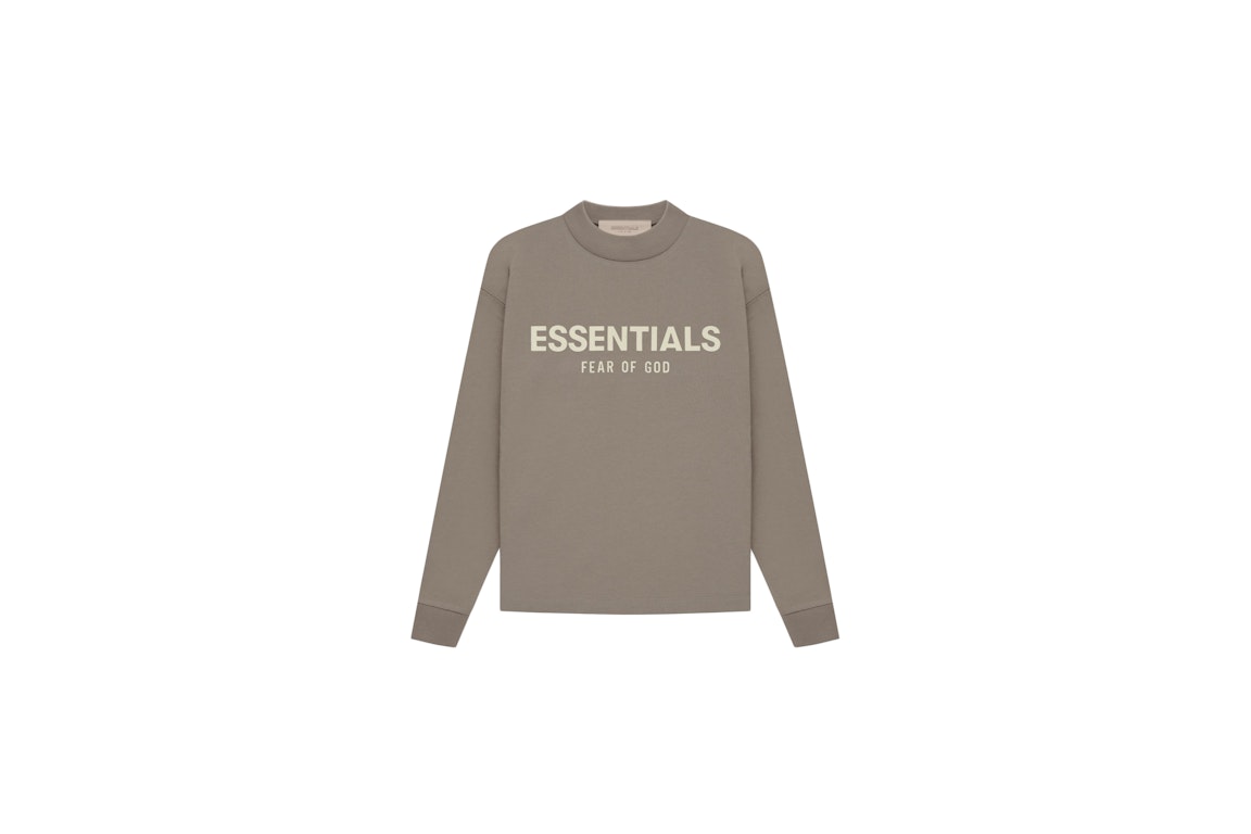 Pre-owned Fear Of God Essentials Kids L/s T-shirt Desert Taupe