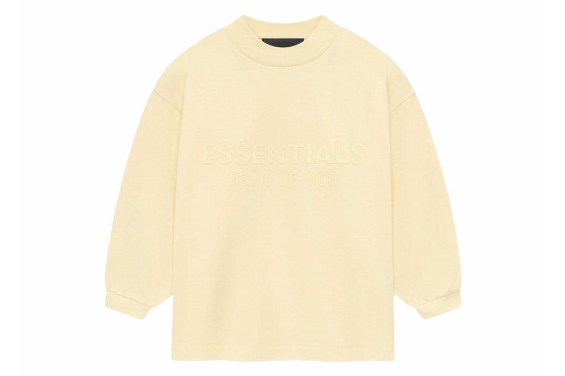 Pre-owned Fear Of God Essentials Kids L/s Tee Garden Yellow