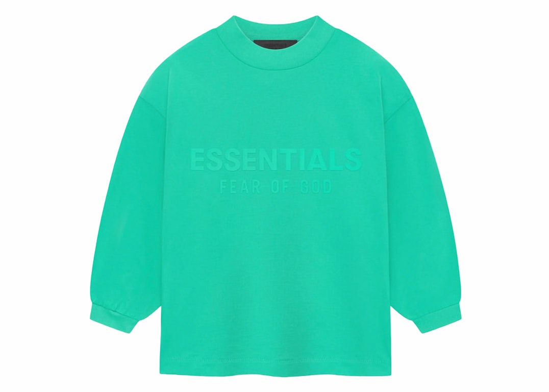 Pre-owned Fear Of God Essentials Kids L/s Tee Mint Leaf
