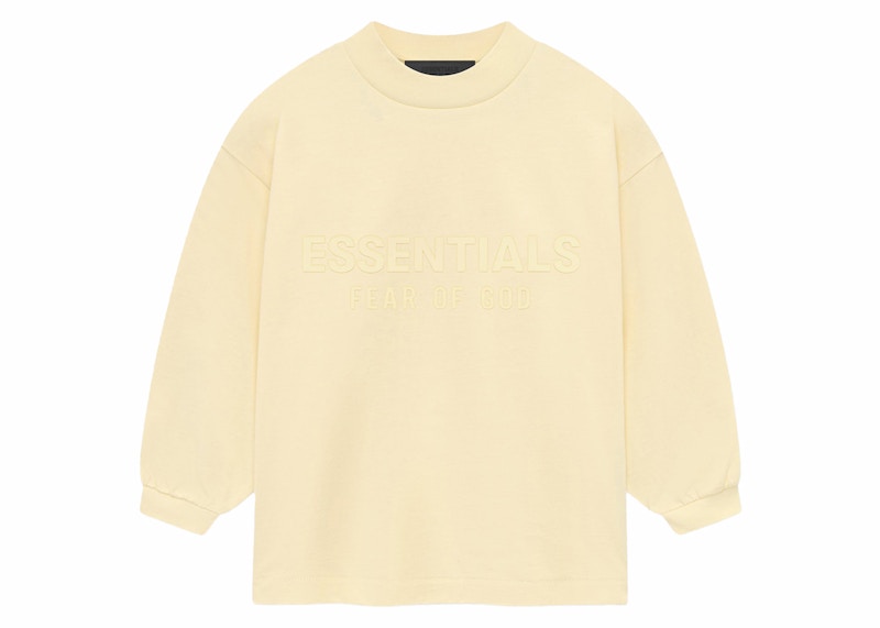 Pre-owned Fear Of God Essentialong Sleeve Kids Long Sleeve Tee Shirt In Garden Yellow