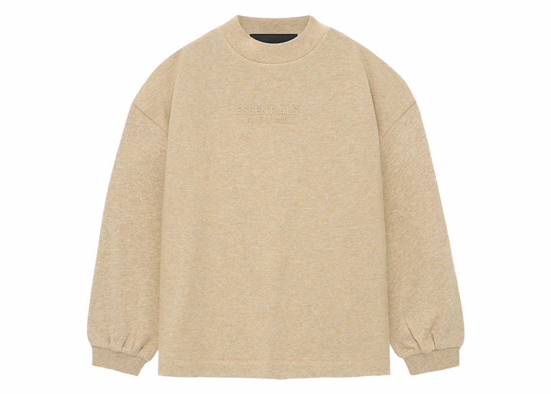 Pre-owned Fear Of God Essentials Kids Ls Tee Gold Heather