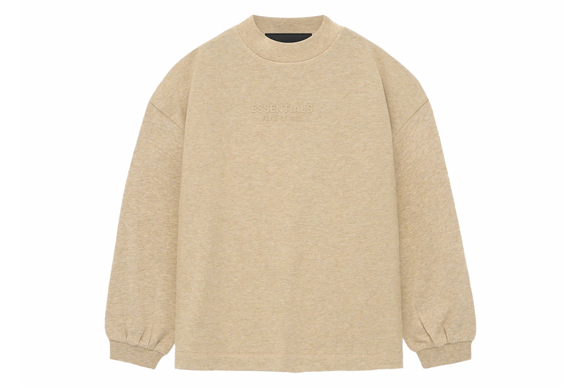 Pre-owned Fear Of God Essentials Kids Ls Tee Gold Heather