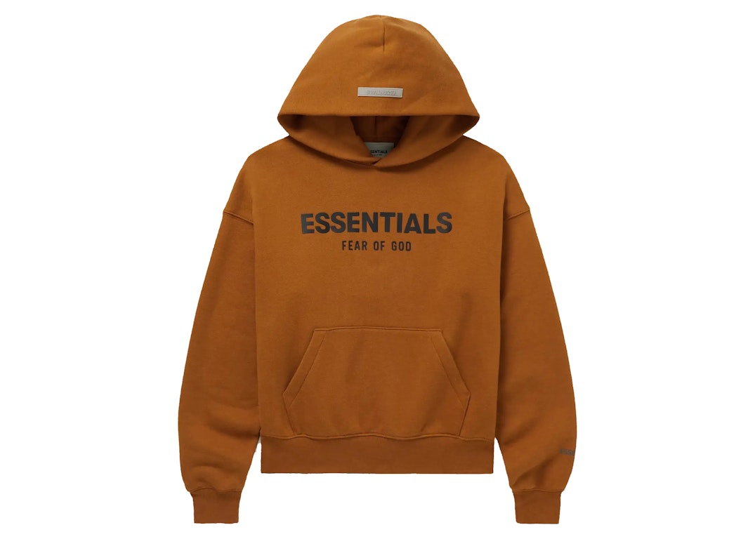 Pre-owned Fear Of God Essentials Kids Mr. Porter Exclusive Logo-print Cotton-blend Jersey Hoodie Brown