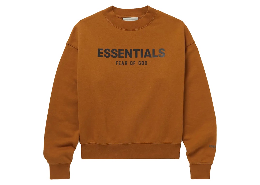 Pre-owned Fear Of God Essentials Kids Mr. Porter Exclusive Logo-print Cotton-blend Jersey Sweatshirt Brown