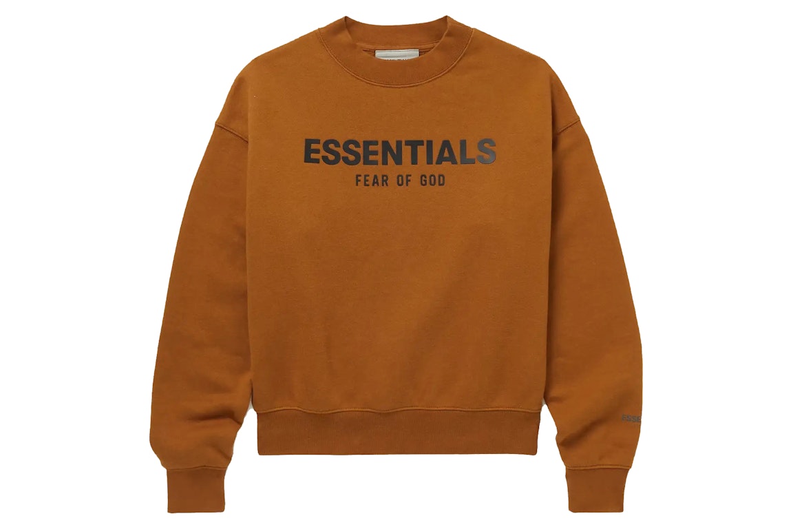 Pre-owned Fear Of God Essentials Kids Mr. Porter Exclusive Logo-print Cotton-blend Jersey Sweatshirt Brown