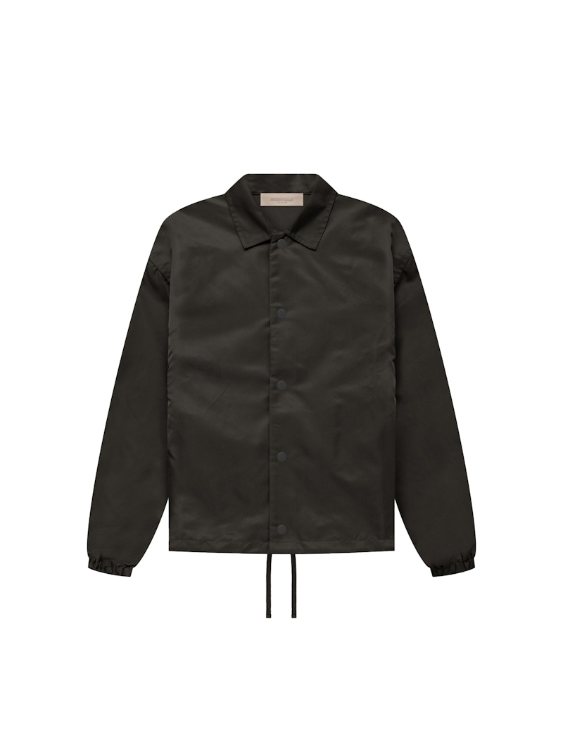 Fear of God Essentials Kid's Nylon Coaches Jacket Off Black Fear of God Essentials Kid's Nylon Coaches Jacket Off Black