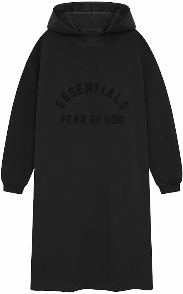 Fear of God Essentials Kids Nylon Fleece Hooded Dress Jet Black/Jet ...