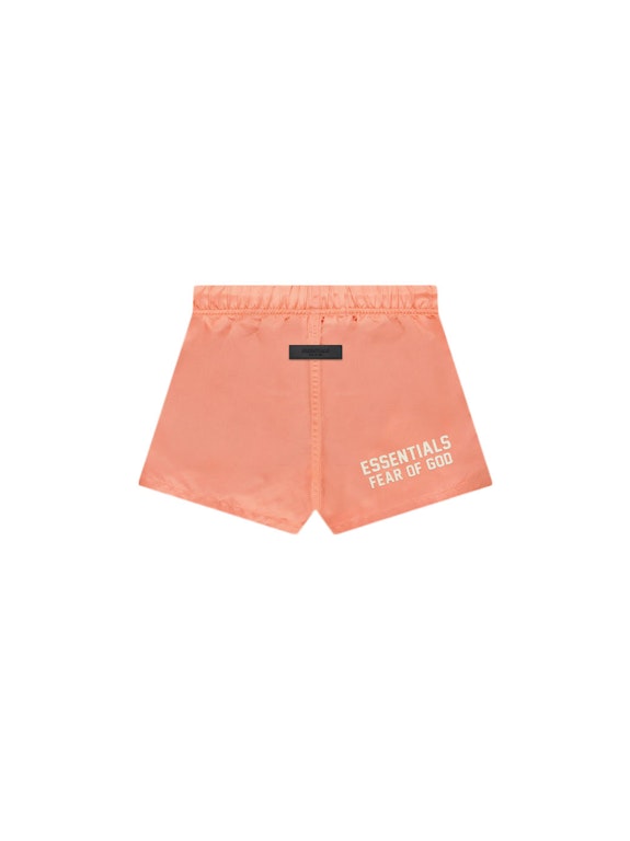 Pre-owned Fear Of God Essentials Kids Nylon Running Shorts Coral