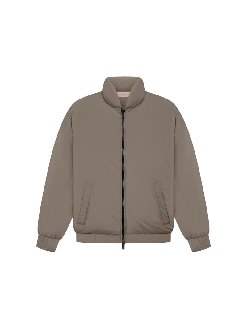 Pre-owned Fear Of God Essentials Kids Puffer Jacket In Desert Taupe