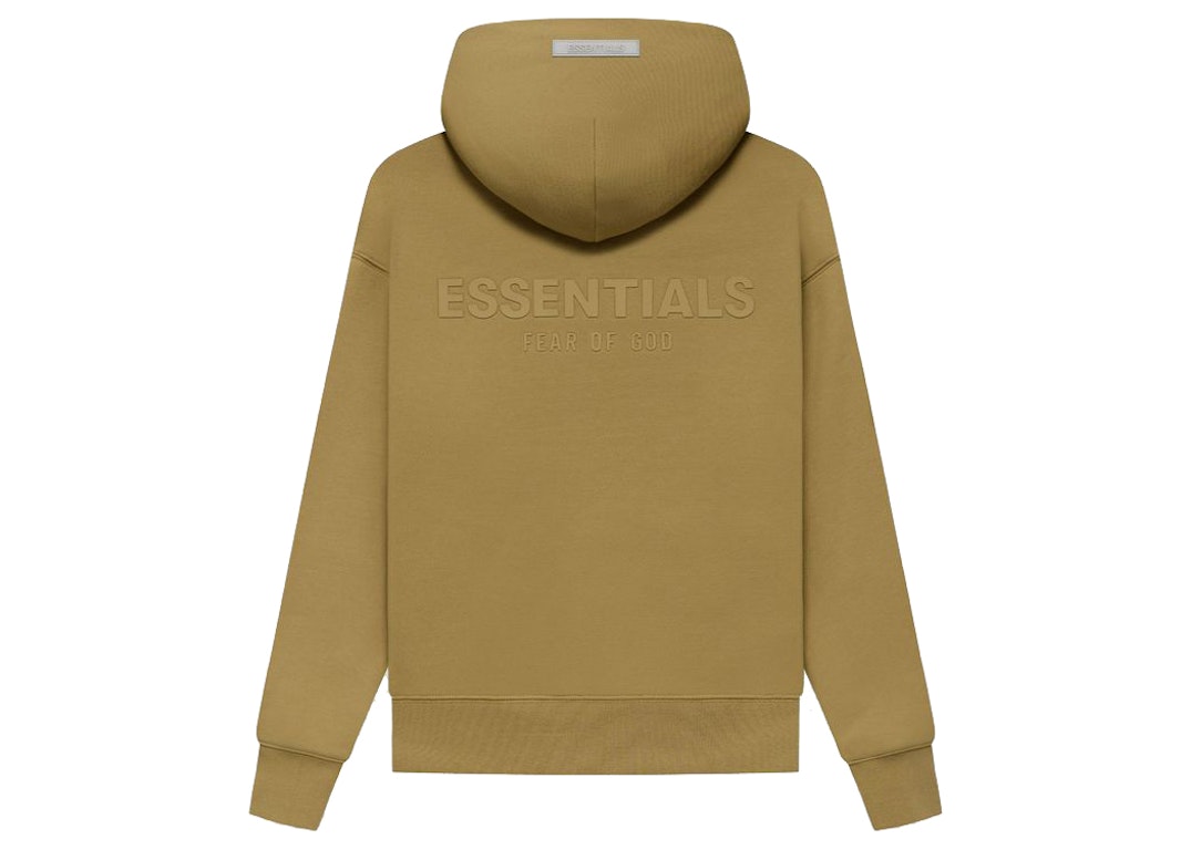 Pre-owned Fear Of God Essentials Kids Pullover Hoodie Amber