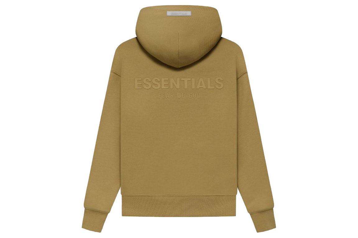 Pre-owned Fear Of God Essentials Kids Pullover Hoodie Amber