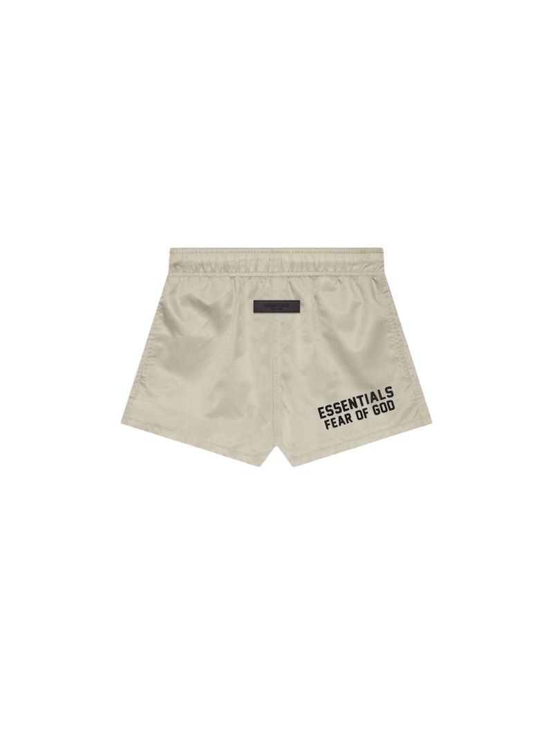 Pre-owned Fear Of God Essentials Kids Running Short In Wheat