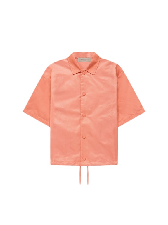 Pre-owned Fear Of God Essentials Kids S/s Nylon Shirt Coral