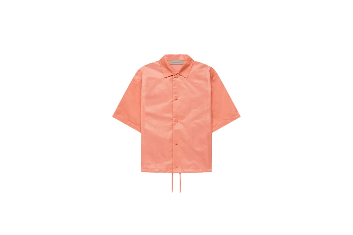 Pre-owned Fear Of God Essentials Kids S/s Nylon Shirt Coral