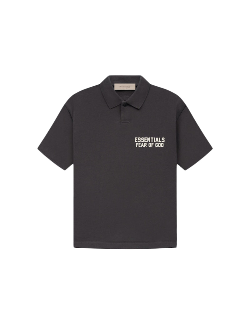 Pre-owned Fear Of God Essentials Kids Short Sleeve Polo Shirt In Iron