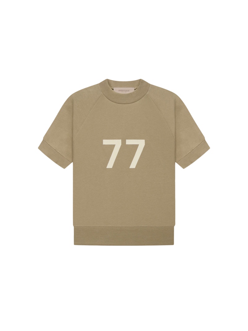 Pre-owned Fear Of God Essentials Kids Short Sleeve Sweatshirt In Oak