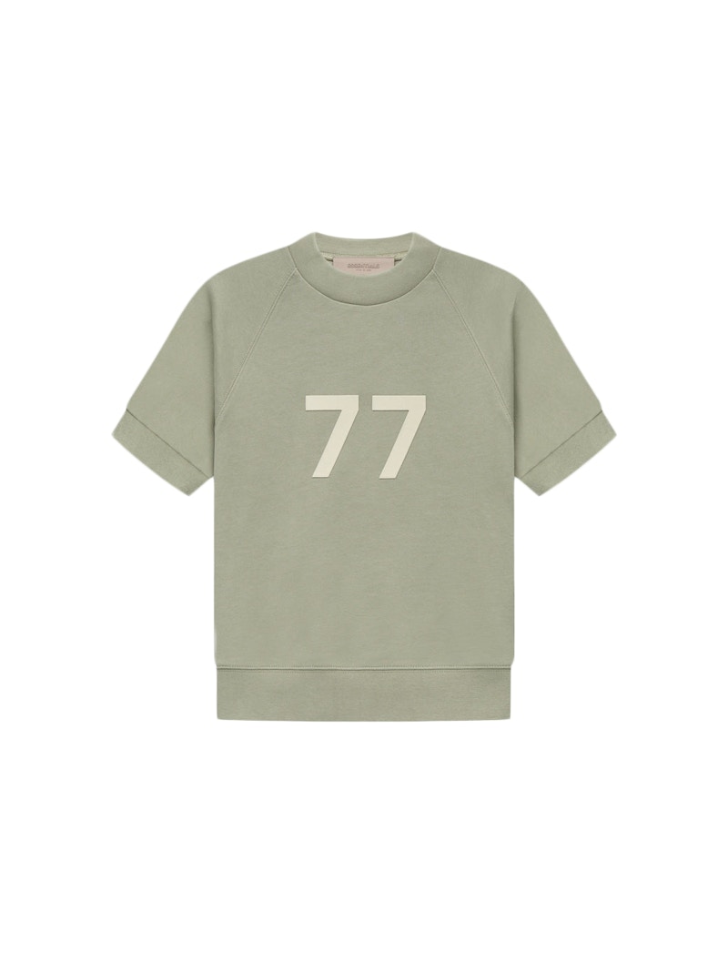 Pre-owned Fear Of God Essentials Kids Short Sleeve Sweatshirt In Seafoam In Green