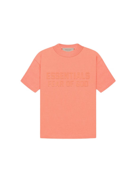 Pre-owned Fear Of God Essentials Kids S/s T-shirt Coral