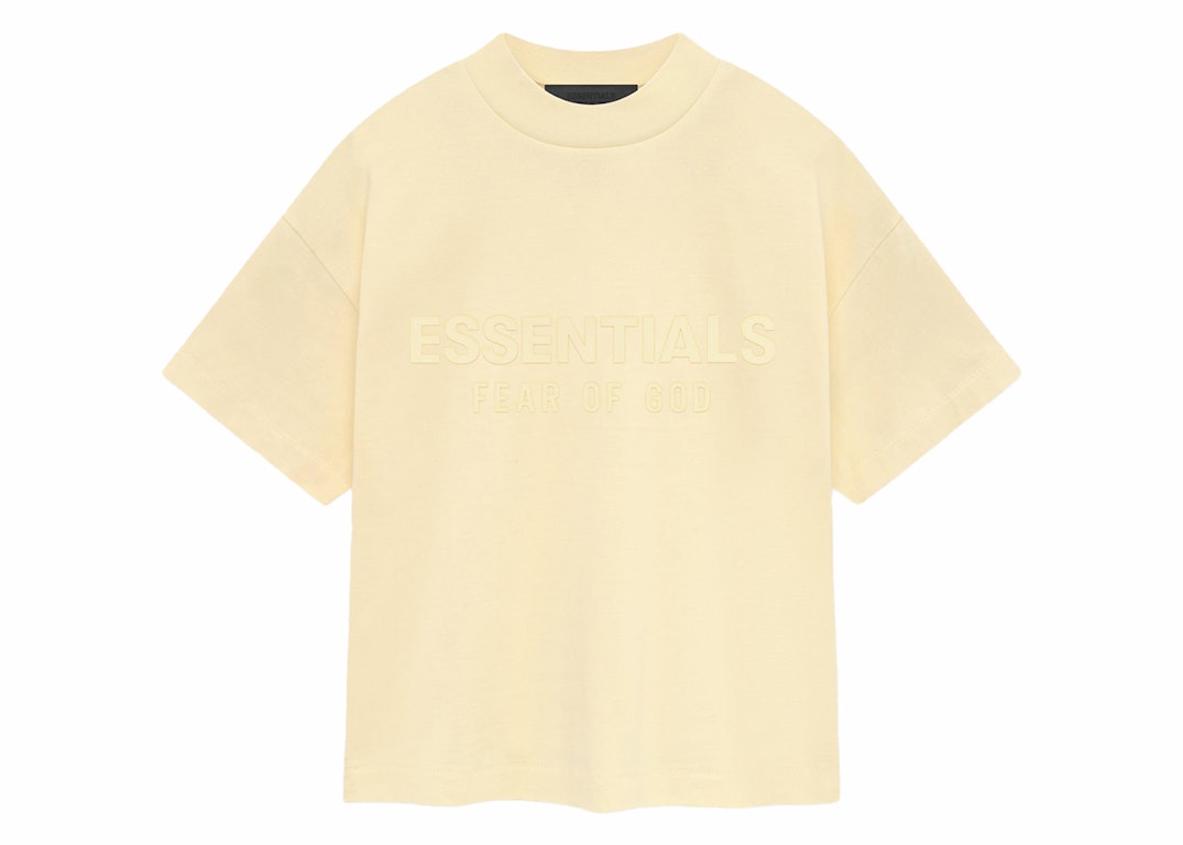 Pre-owned Fear Of God Essentials Kids Ss Tee Garden Yellow