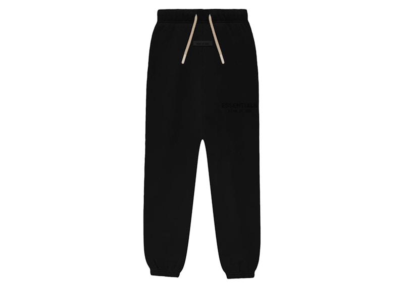 Pre-owned Fear Of God Essentials Kids Sweatpant In Jet Black/tan