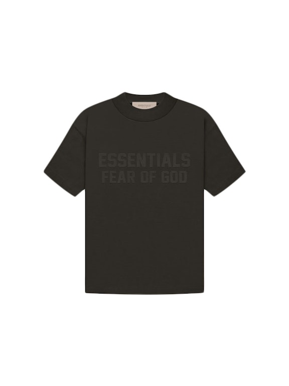 Pre-owned Fear Of God Essentials Kid's T-shirt Off Black