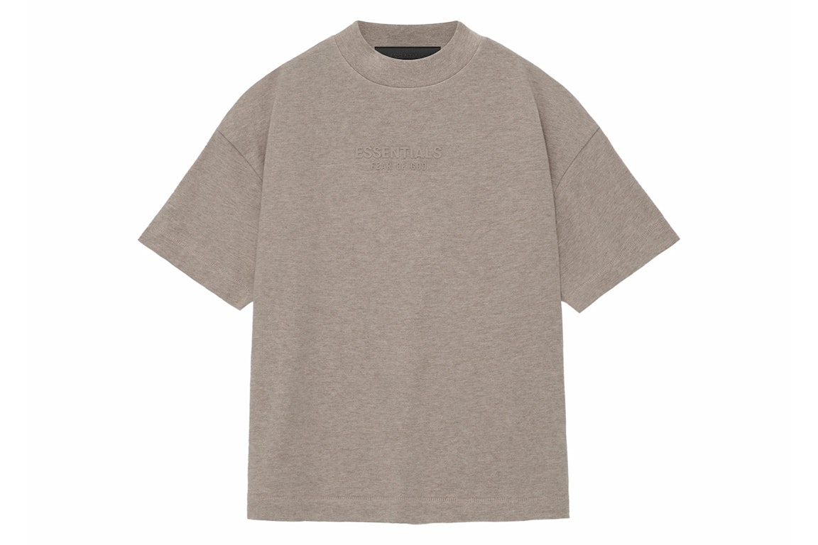 Pre-owned Fear Of God Essentials Kids Tee Core Heather