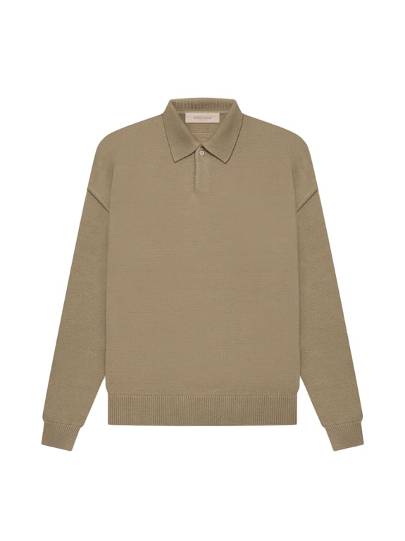 Pre-owned Fear Of God Essentials Knit L/s Polo Oak