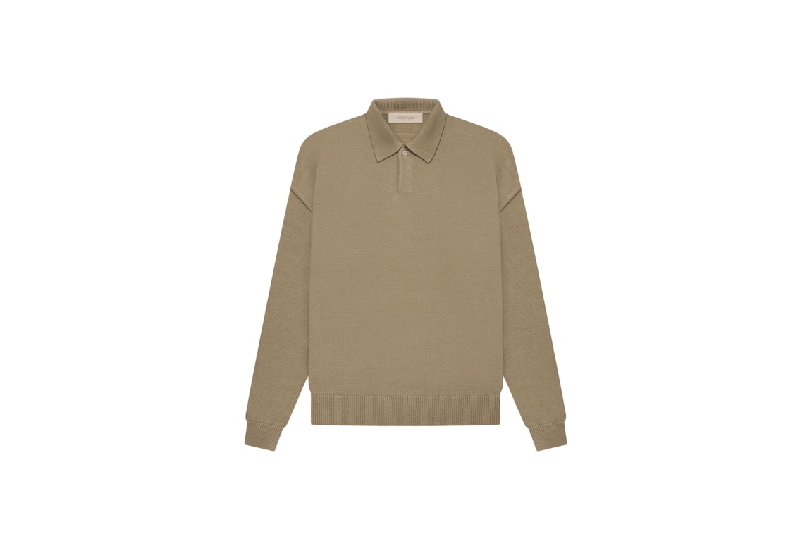 Pre-owned Fear Of God Essentials Knit L/s Polo Oak