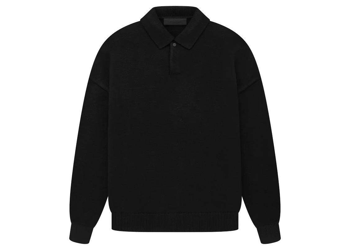 Fear of God Essentials Knit Polo Black Men's - SS23 - US