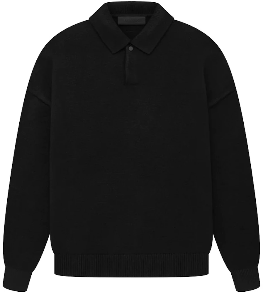 Fear of God Essentials Knit Polo Black Men's - SS23 - US