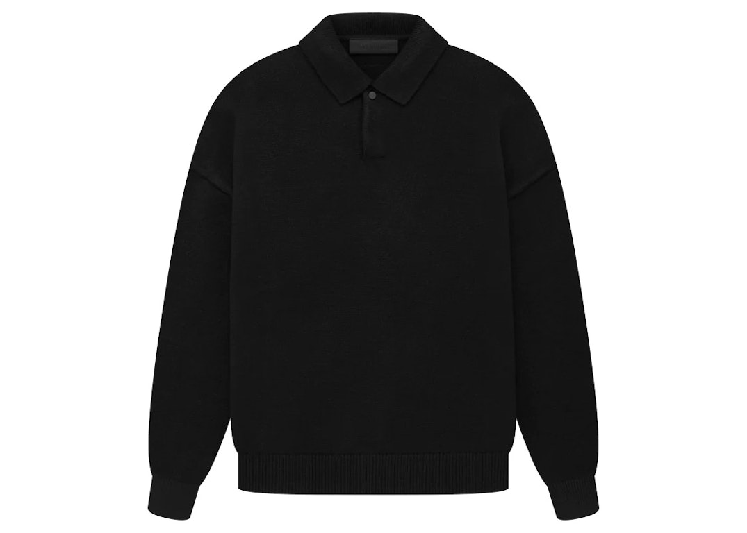 Pre-owned Fear Of God Essentials Knit Polo Black