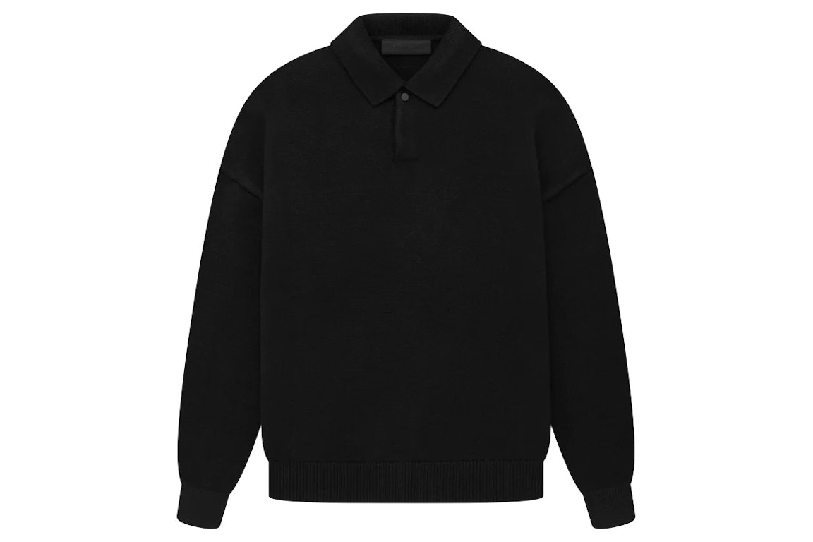 Pre-owned Fear Of God Essentials Knit Polo Black
