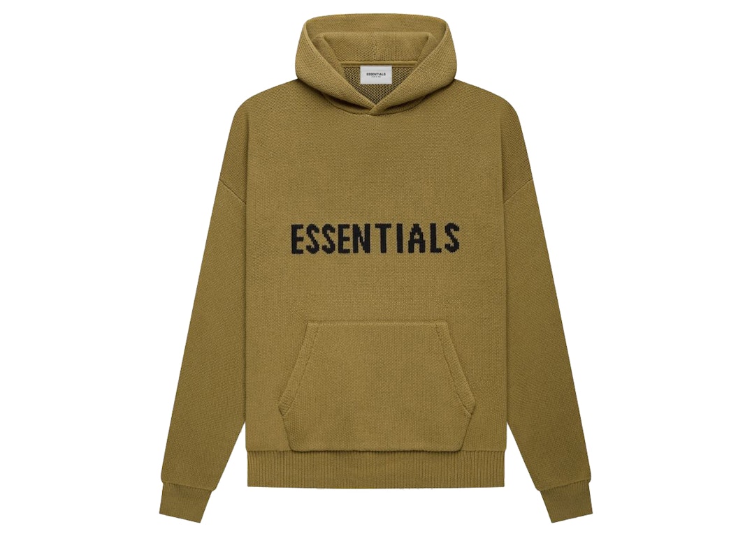 Pre-owned Fear Of God Essentials Knit Pullover Hoodie Amber