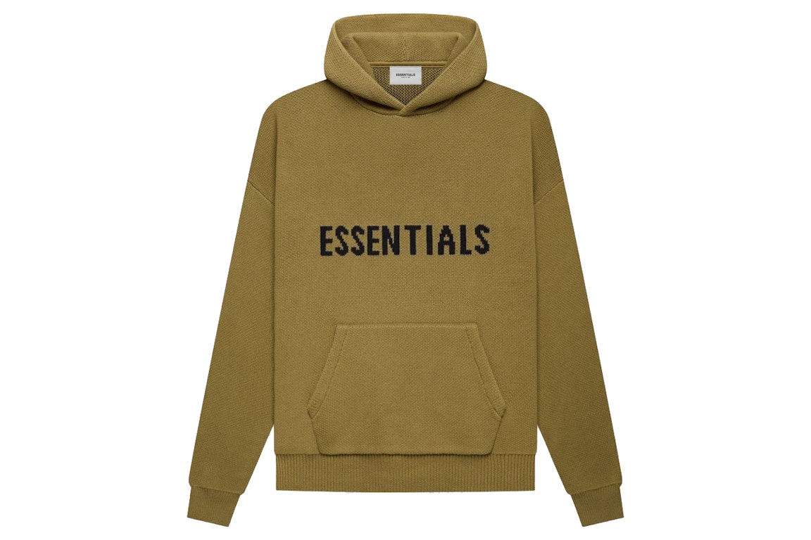 Pre-owned Fear Of God Essentials Knit Pullover Hoodie Amber