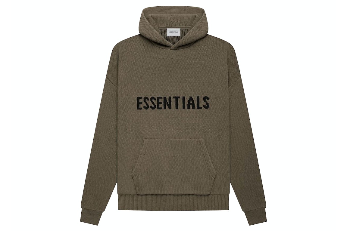 Pre-owned Fear Of God Essentials Knit Pullover Hoodie Harvest