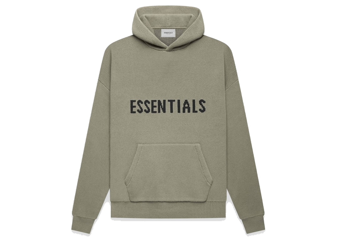 Pre-owned Fear Of God Essentials Knit Pullover Hoodie Pistachio