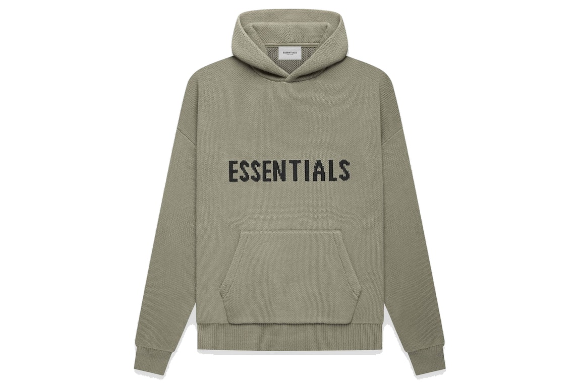 Pre-owned Fear Of God Essentials Knit Pullover Hoodie Pistachio