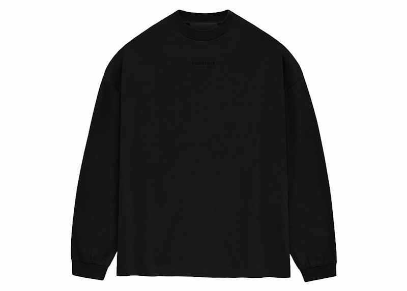 Fear of God Essentials L/S T-shirt Jet Black Men's - FW23 - US